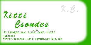 kitti csondes business card